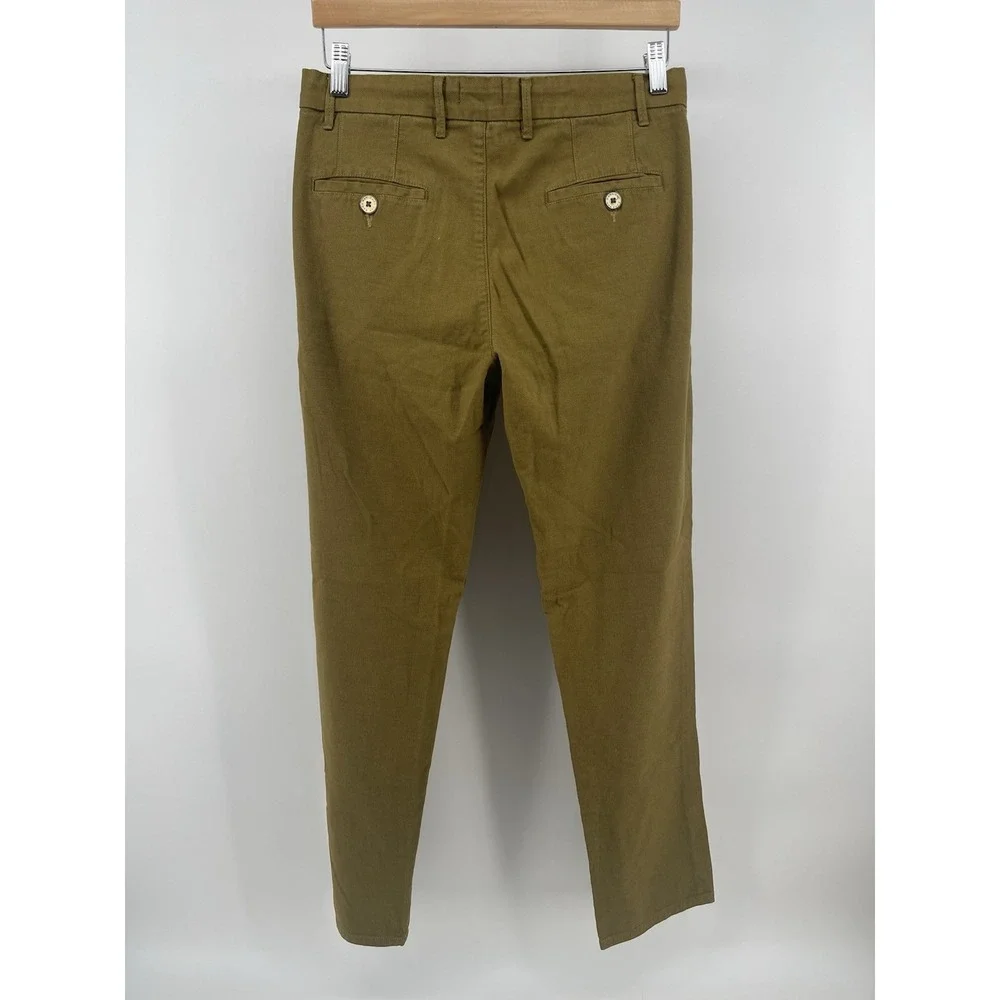 Zara Man Pants Size 32 Slim Fit Green Stretch Casual Chinos‎ Men